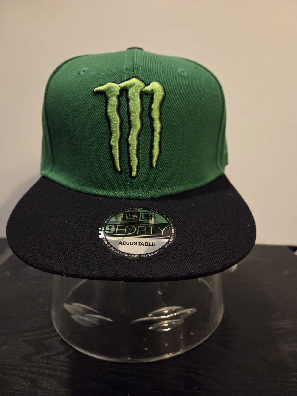 New Era 9FORTY Green and Black Monster Energy Logo Cap